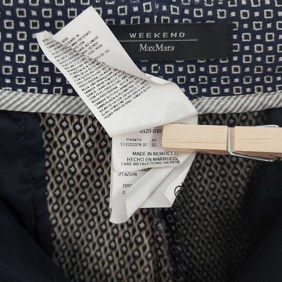 Weekend Max Mara Women's Trousers Ladies Black White Pattern Pants US Size 10 - Picture 10 of 11